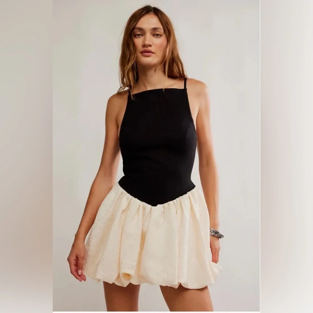 FREE PEOPLE Tinsel Kiss Bubble Hem Mini Dress XS